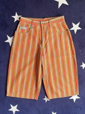 RARE Cross Colours Vintage ‘90’s Multi-Stripe Denim Shorts 30